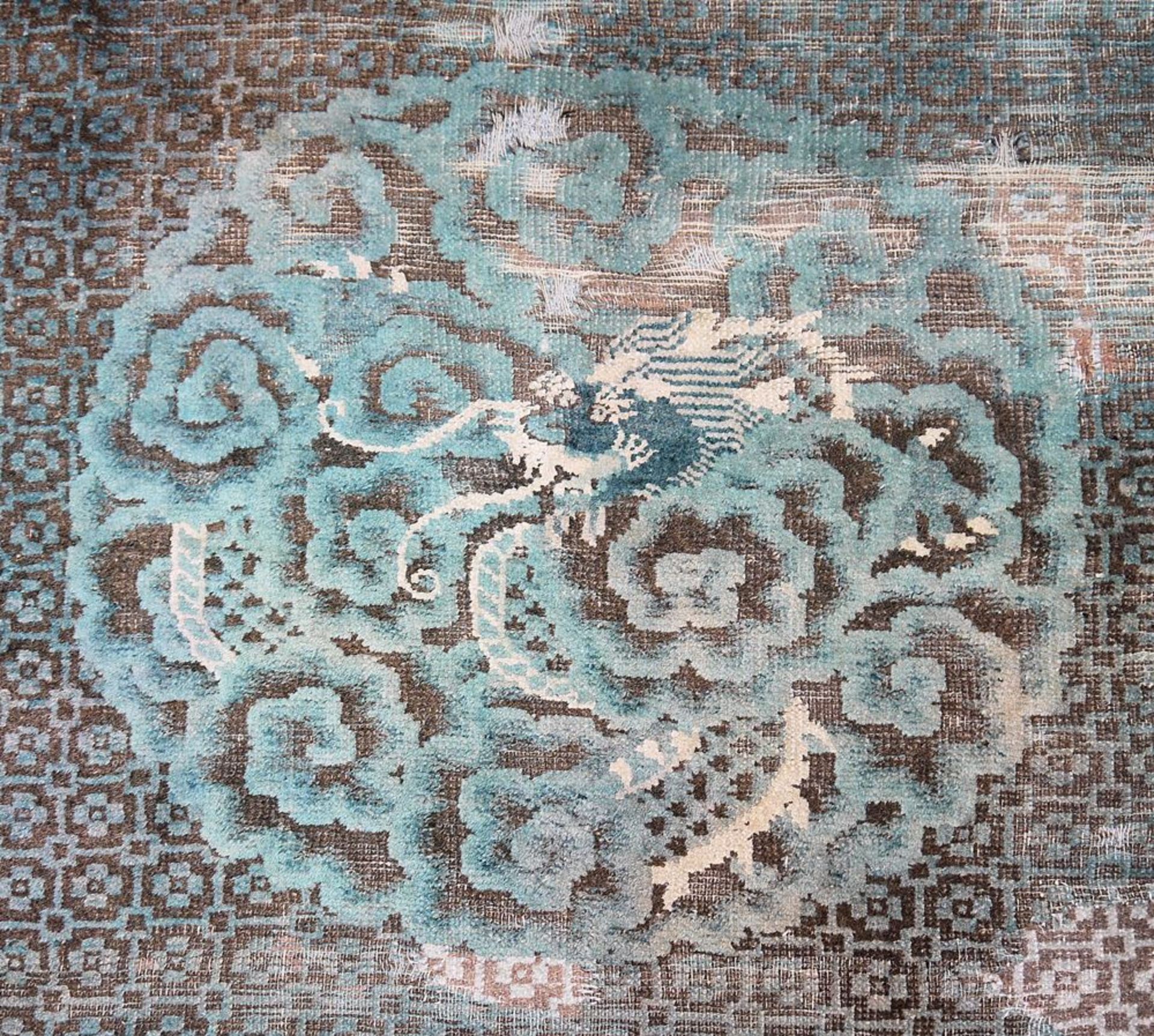 Musealer Ningxia-Drachenteppich der Qing-Zeit, China 18. Jh. - Image 6 of 7