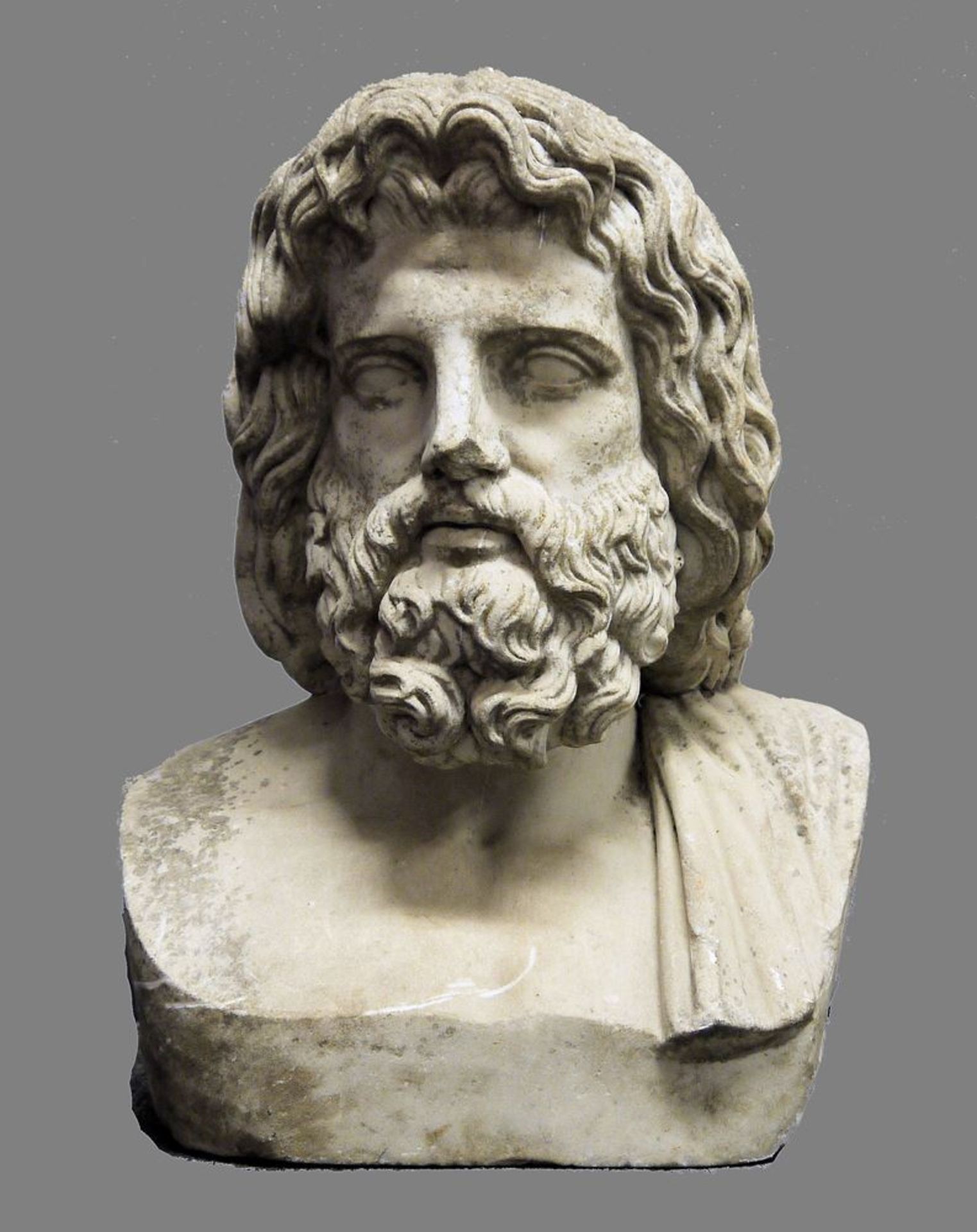 Marmorbüste des Zeus oder Asklepios, Kopie des späten 18./ frühen 19. Jhs. nach