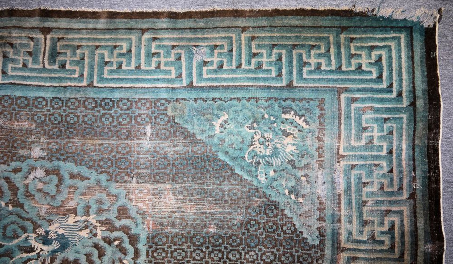 Musealer Ningxia-Drachenteppich der Qing-Zeit, China 18. Jh. - Image 3 of 7