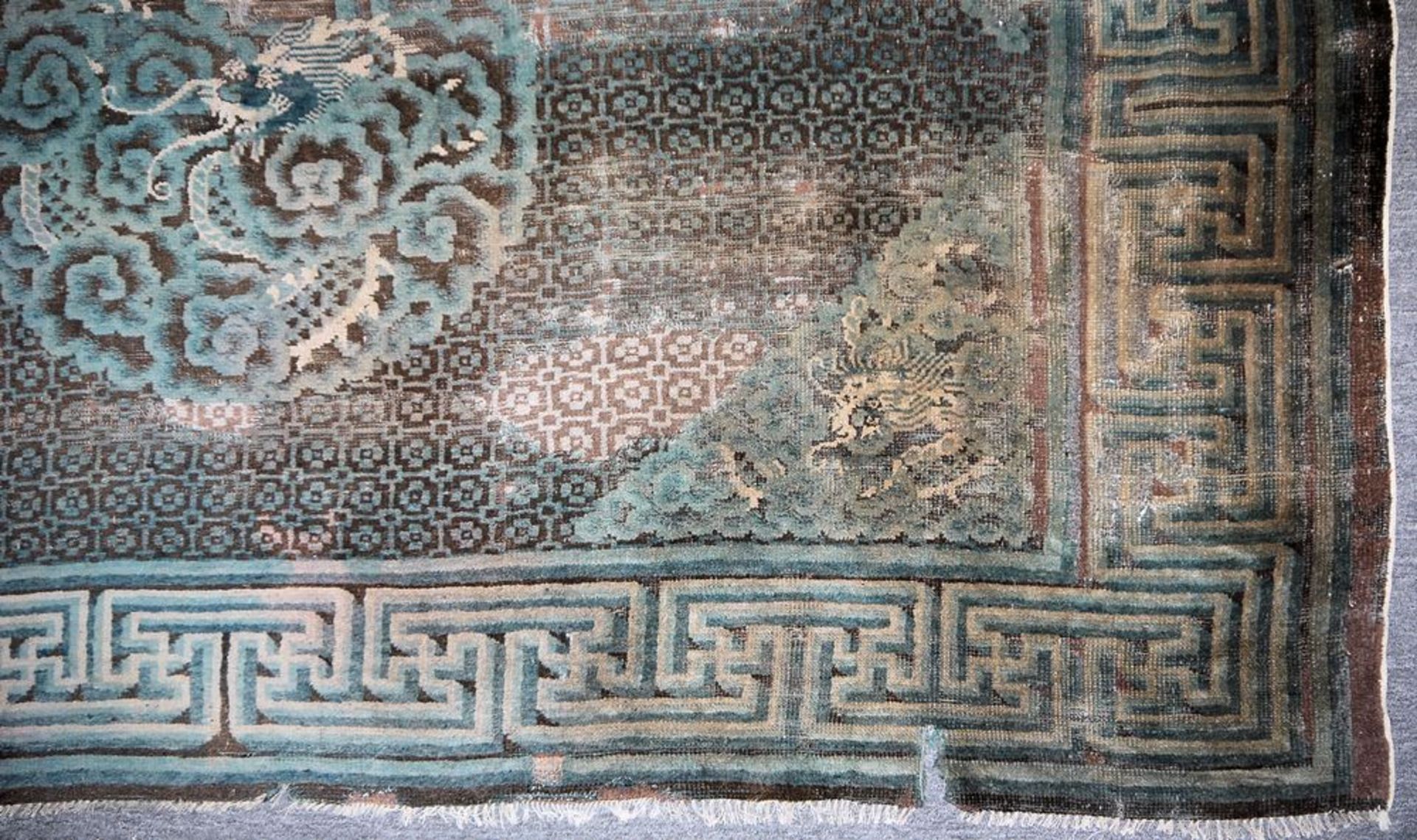 Musealer Ningxia-Drachenteppich der Qing-Zeit, China 18. Jh. - Image 5 of 7