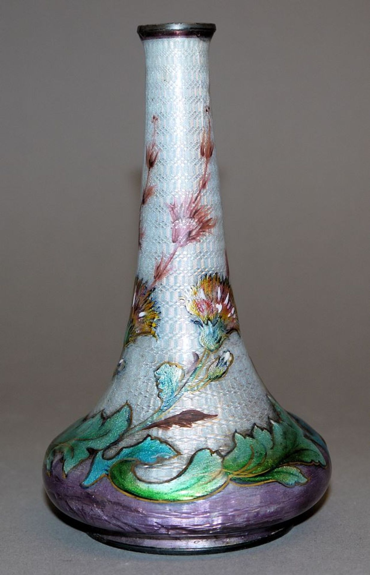 Cloisonné-Vase des Jugendstils, wohl Limoges, Frankreich um 1900 - Image 2 of 2