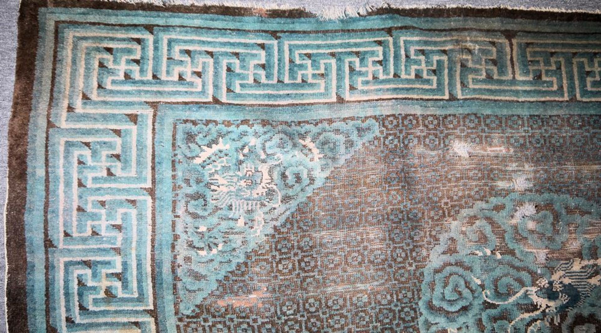 Musealer Ningxia-Drachenteppich der Qing-Zeit, China 18. Jh. - Image 2 of 7