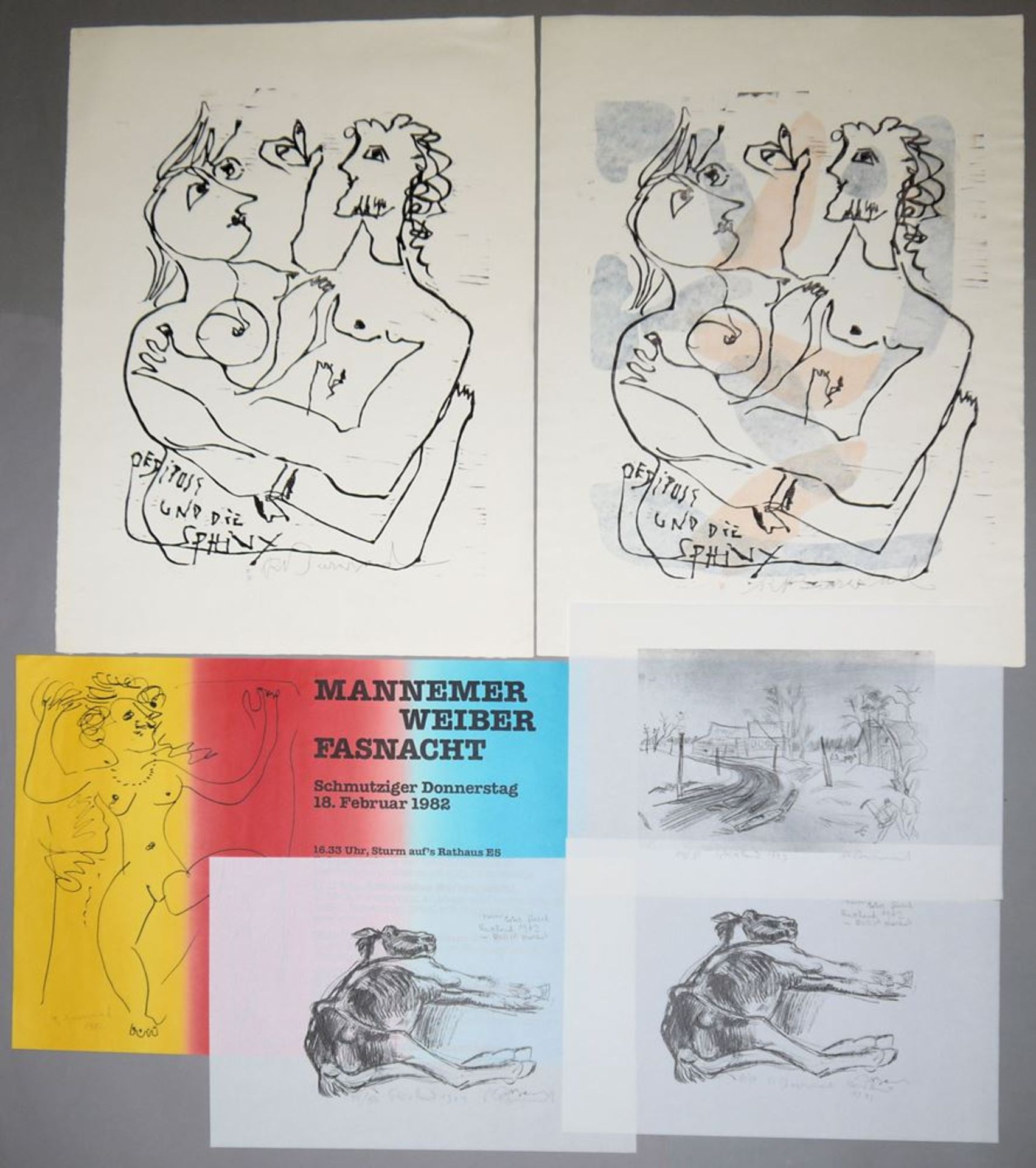 Rudi Baerwind, kleiner Sammlungsnachlass mit 6 Graphiken, teils frühe Arbeiten,
