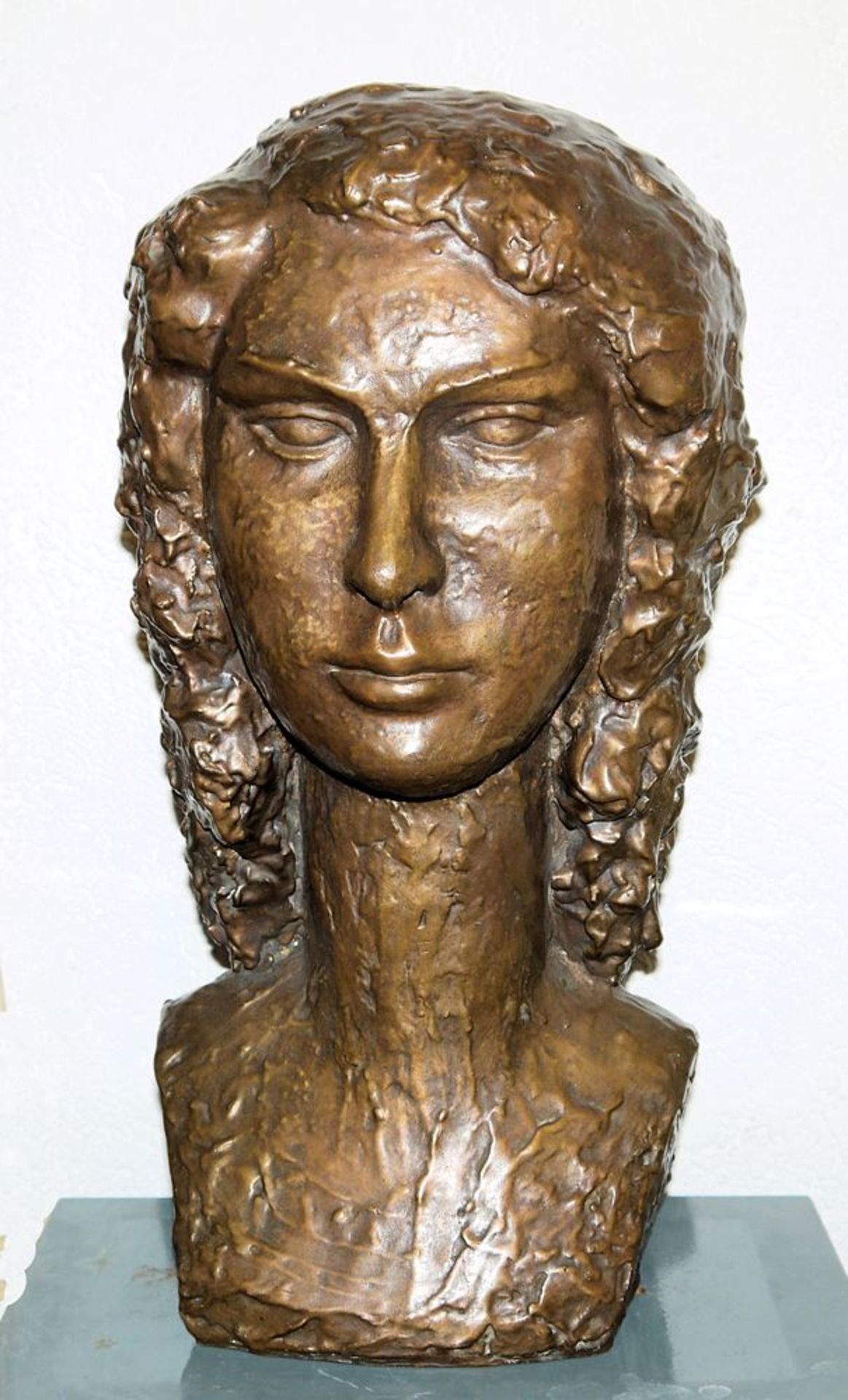 Alain Bettex, Frauenkopf, große Bronzeplastik - Image 2 of 2