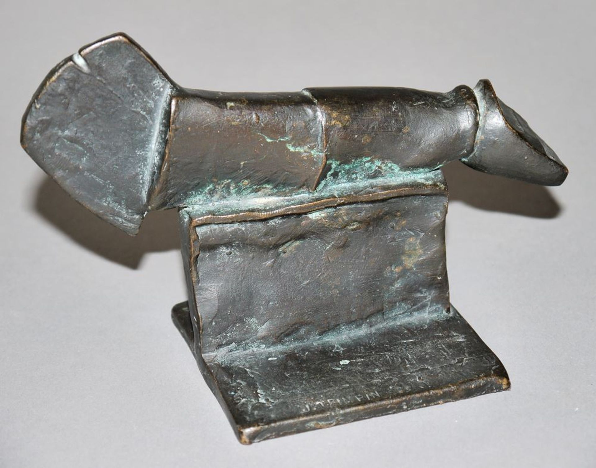 Jens Trimpin, Bronzeplastik "Ausgestrecktes Bein" von 1975, signiert - Image 2 of 3