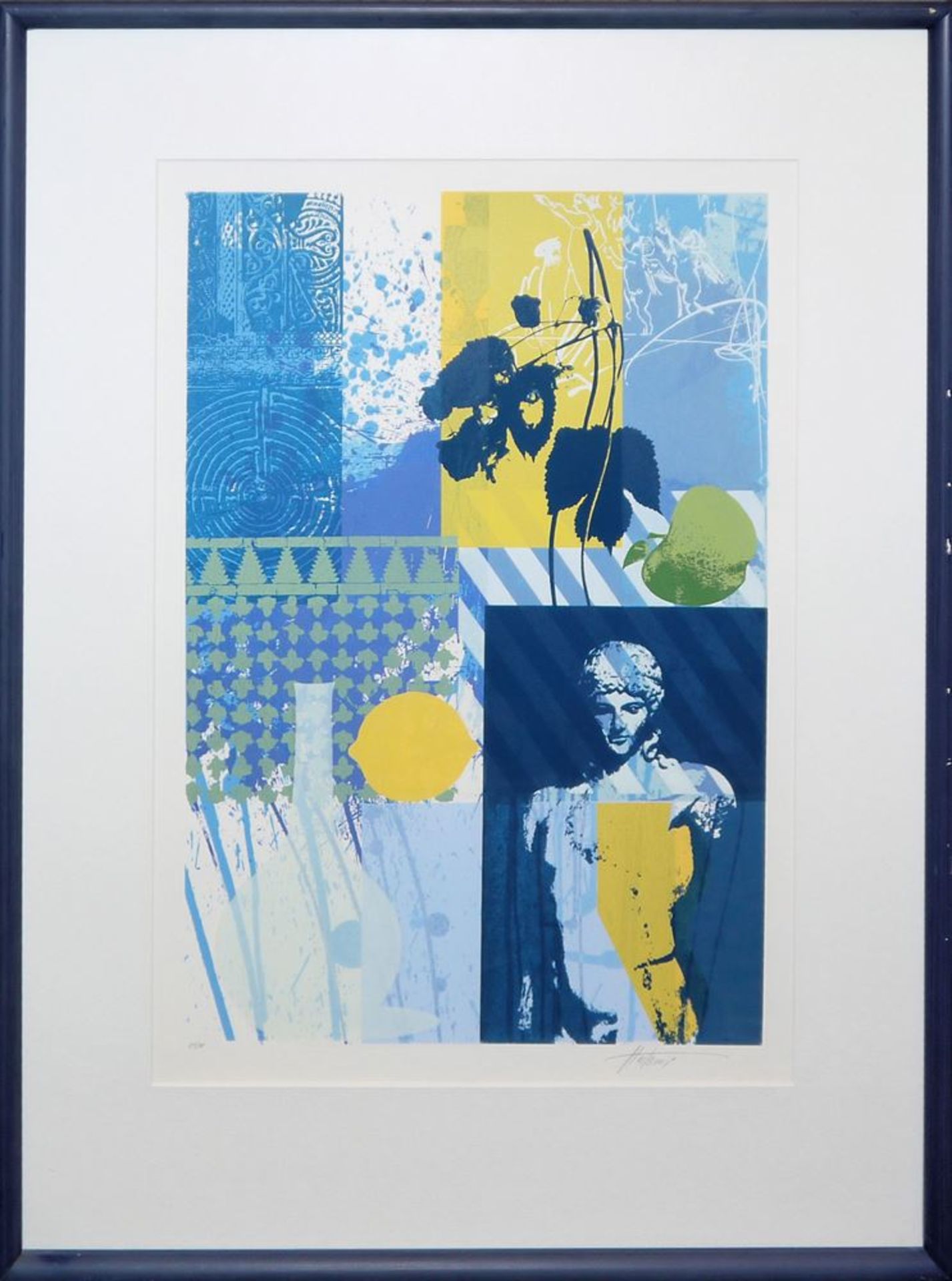 Hassan Hashemi, Abstrakte Kompositionen, 4 signierte Farbserigraphien von 1995, galeriegerahmt - Image 4 of 6