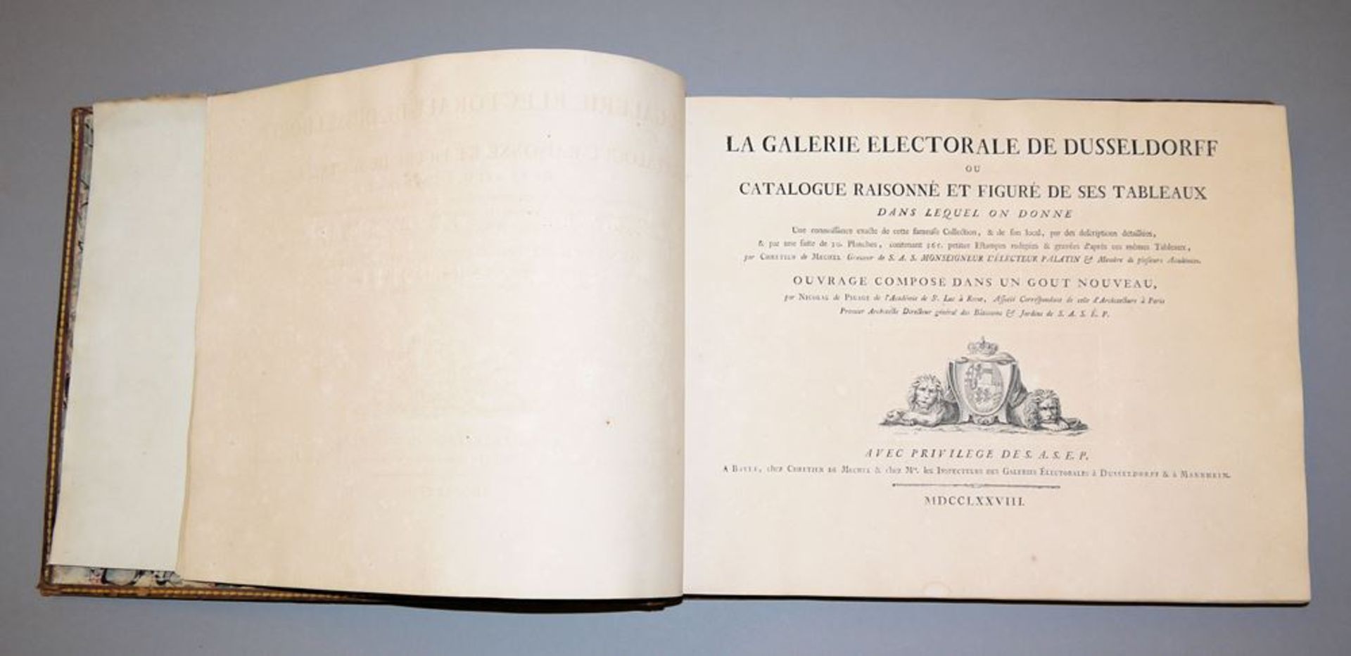 Nicolas de Pigage, La Galerie Electorale De Dusseldorff ou Catalogue Raisonné Et Figuré De Ses Tabl