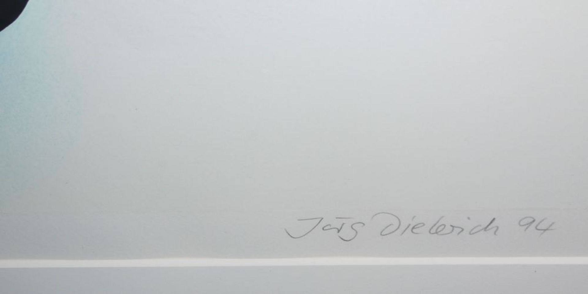 Jörg Dieterich, "Wolken", große signierte Farbserigraphie von 1994, galeriegerahmt - Image 2 of 2