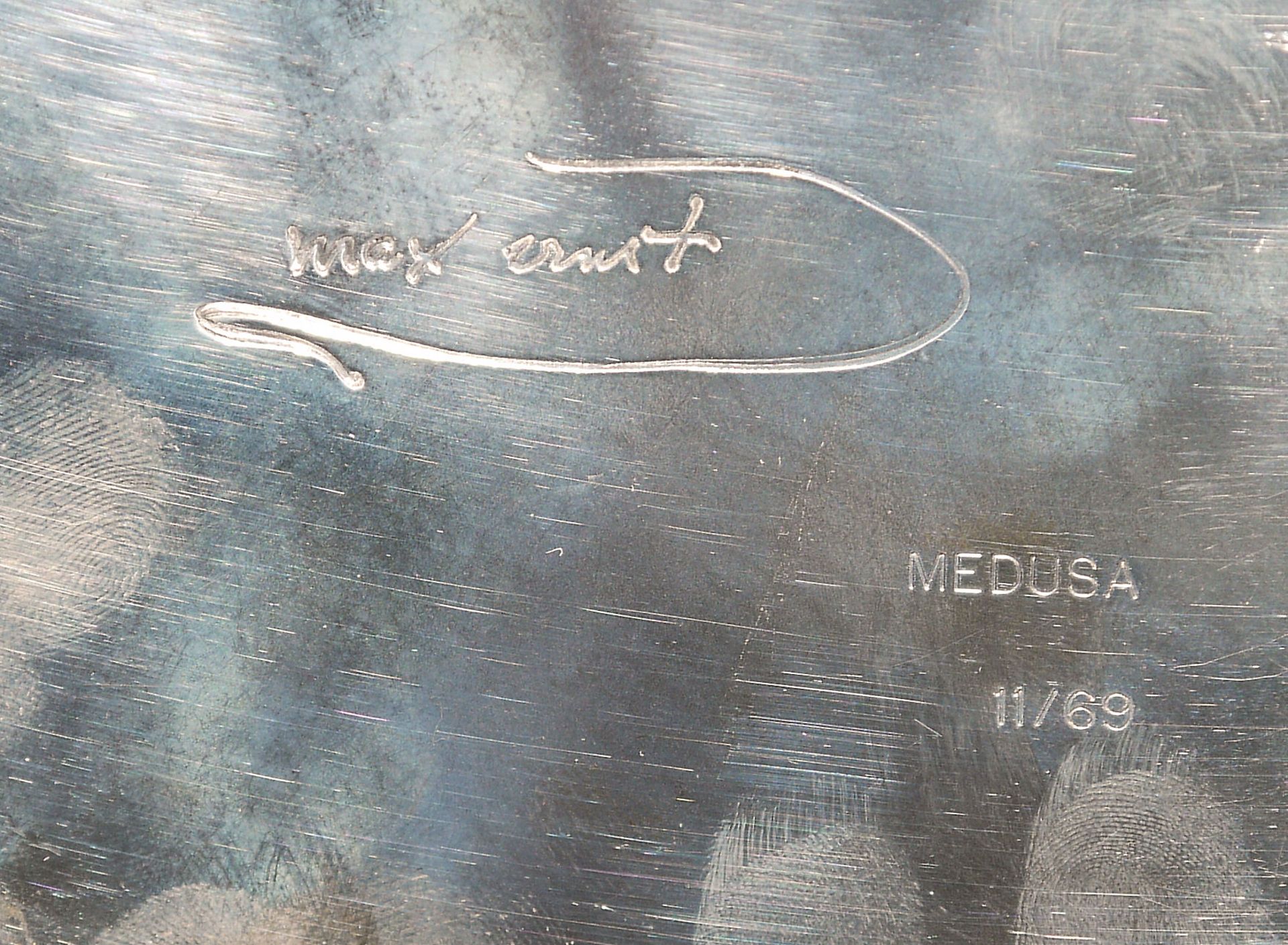 Max Ernst, Silber-Reliefteller "Medusa", 1960er Jahre, signiert - Bild 2 aus 2