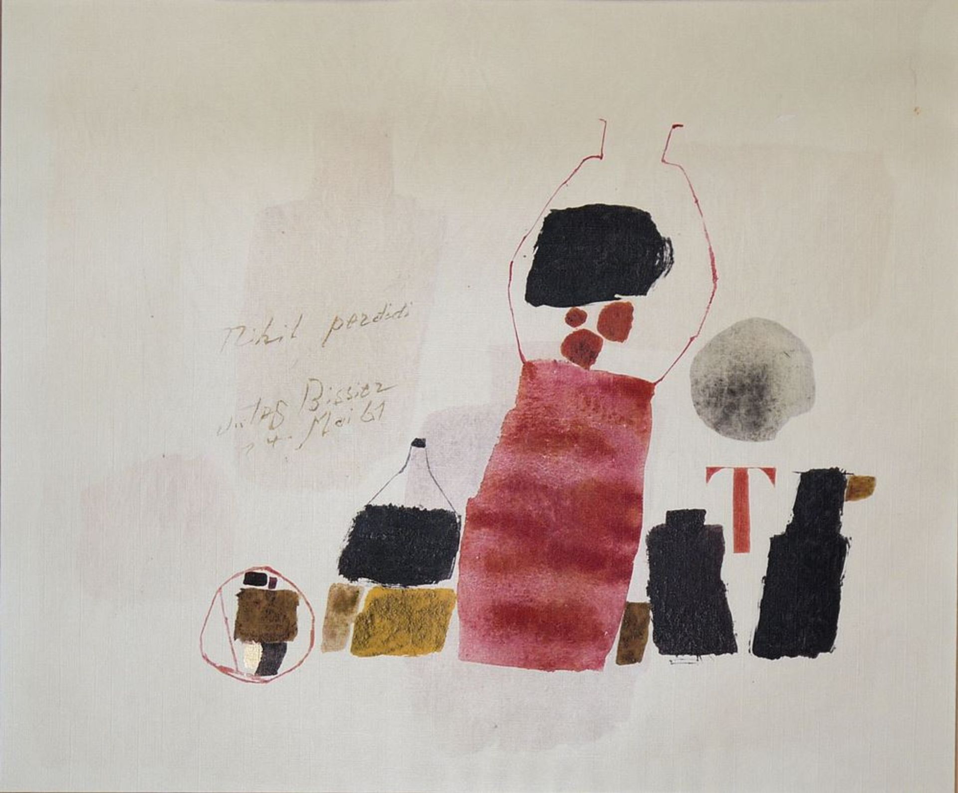 Jules Bissier, 2 Farbgraphiken von 1961, einmal mit Goldhöhung