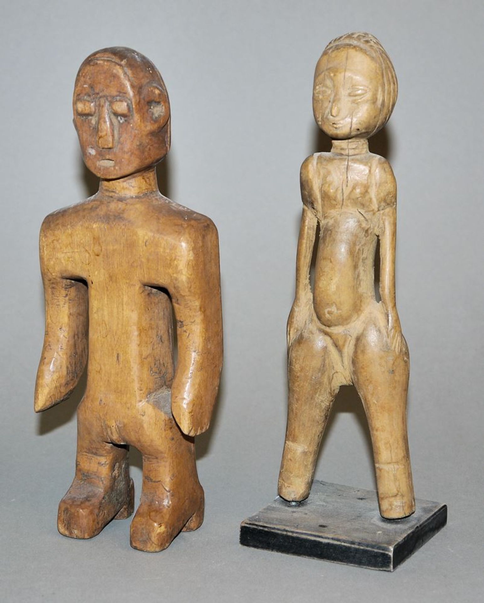 Venavi-Figur der Ewe, Togo und Schleuder der Baule, Elfenbeinküste