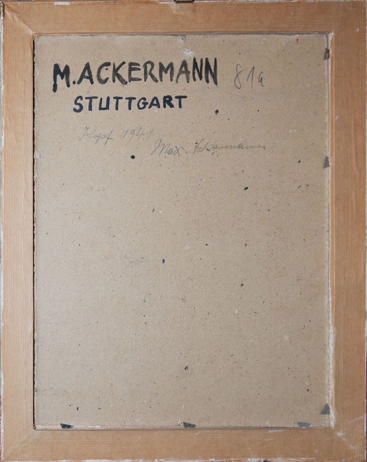 Max Ackermann, "Kopf", Ölgemälde von 1941, gerahmt - Bild 2 aus 2