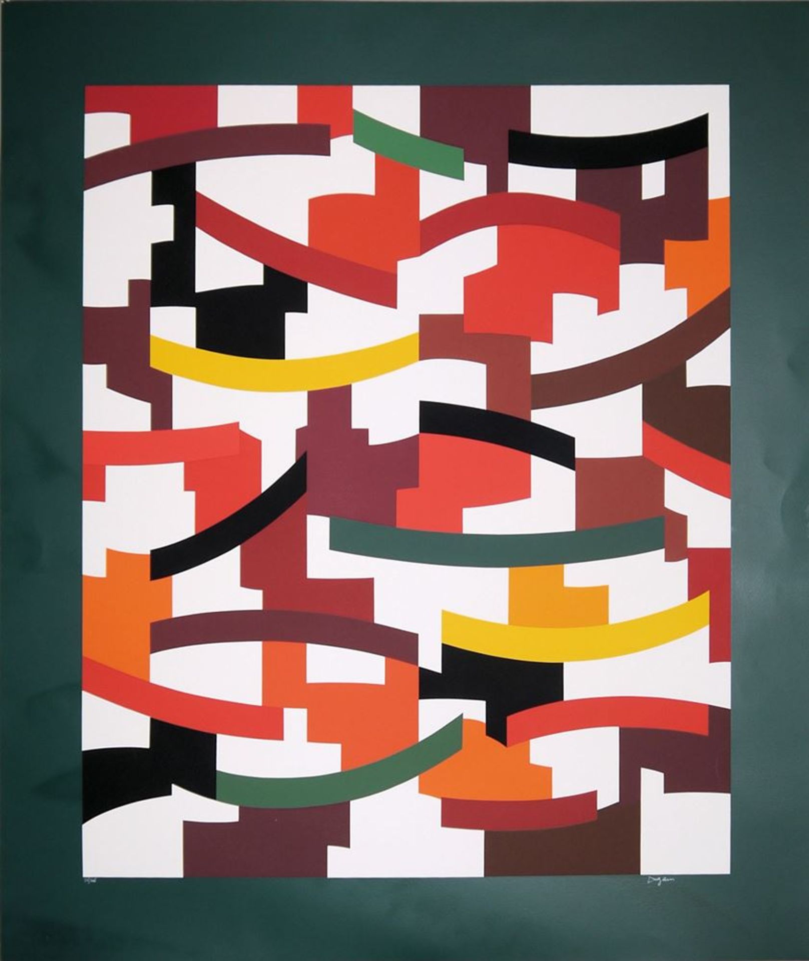 Yaacov Agam, Linear-polygonale Komposition, große Farbserigraphie der 1970-er Jahre in sehr guter E