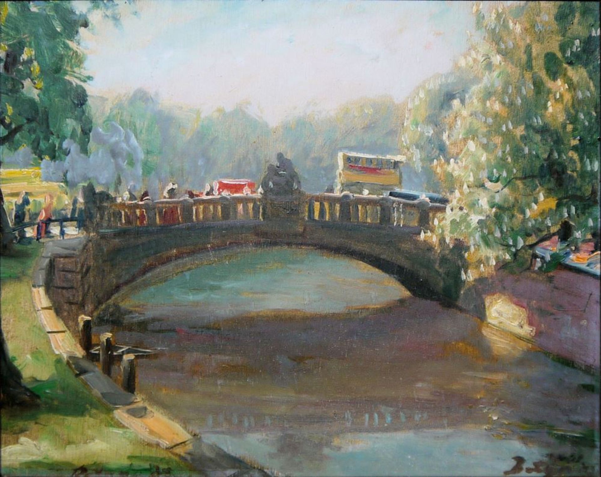 Paul Betyna, Herkules Brücke Berlin, Ölgemälde von 1930, gerahmt - Image 4 of 4