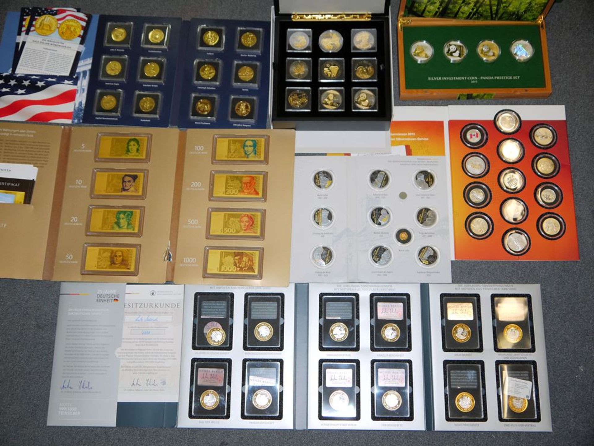 Große Sammlung Münzen und Medaillen & Gold-Banknoten, Sondereditionen usw.