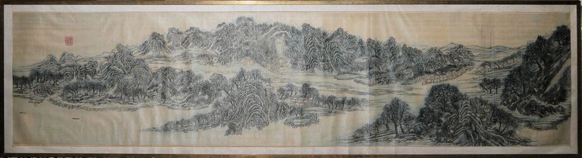 Großes Panoramabild der Qing-Zeit, China, wohl 18./19.Jh. oder früher
