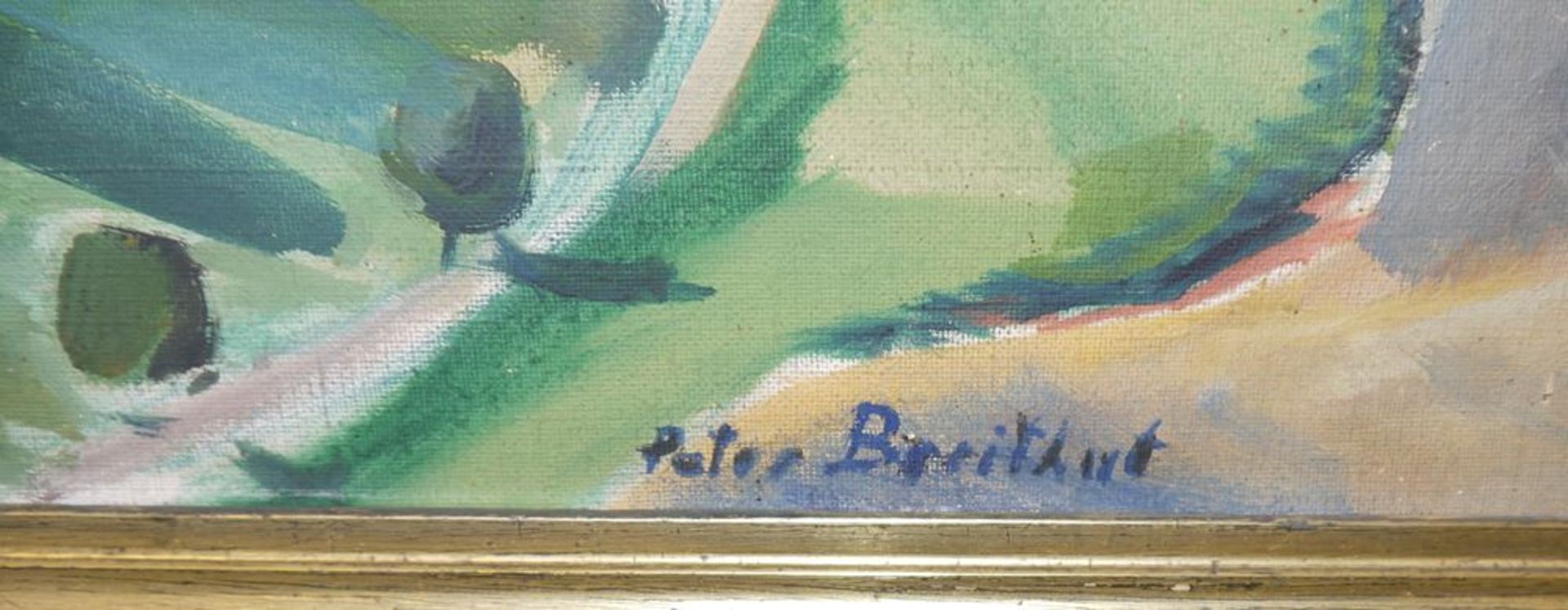 Peter Breithut, Sommerlicher Flusslauf in Mittelgebirgslandschaft, expressionistisches Ölgemälde, g - Image 2 of 3