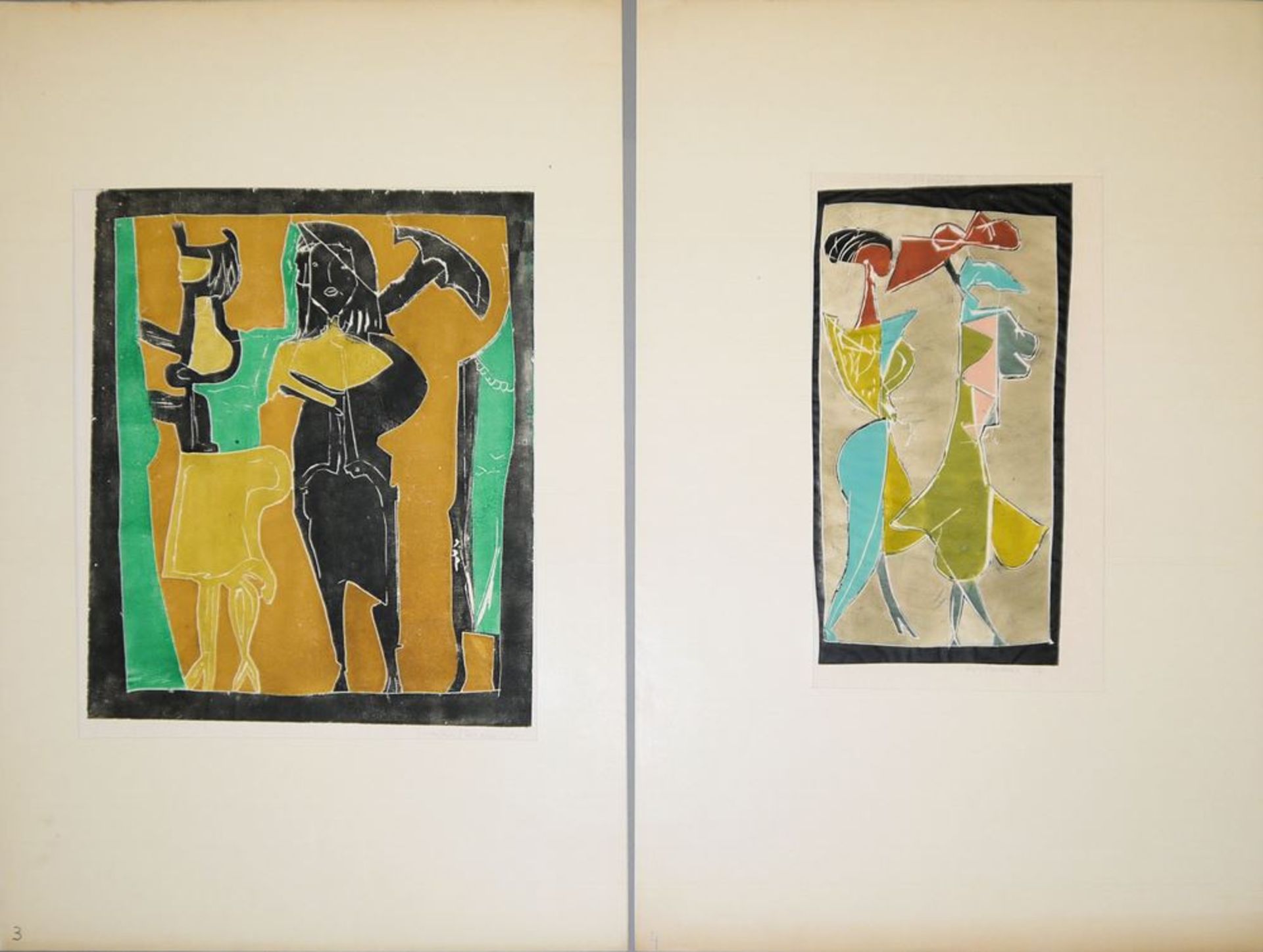 Walter Becker, Sammlungsnachlass, 7 signierte Monotypien und eine Farblithographie von 1953/54 - Bild 2 aus 6