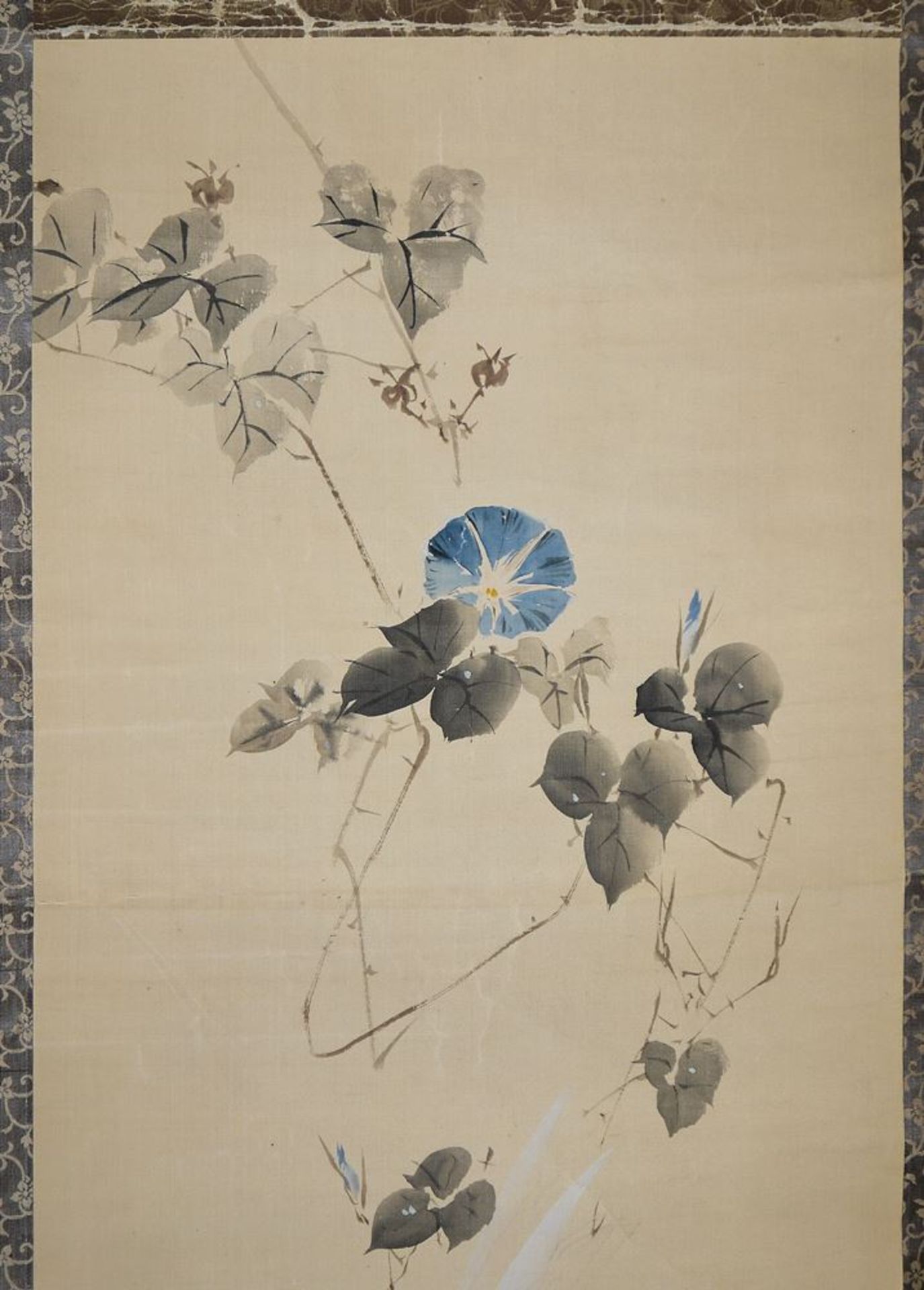 Ba Dao Ying, Geflügel und Windenblüten, Bildrolle, China, 19./20. Jh. - Bild 2 aus 4