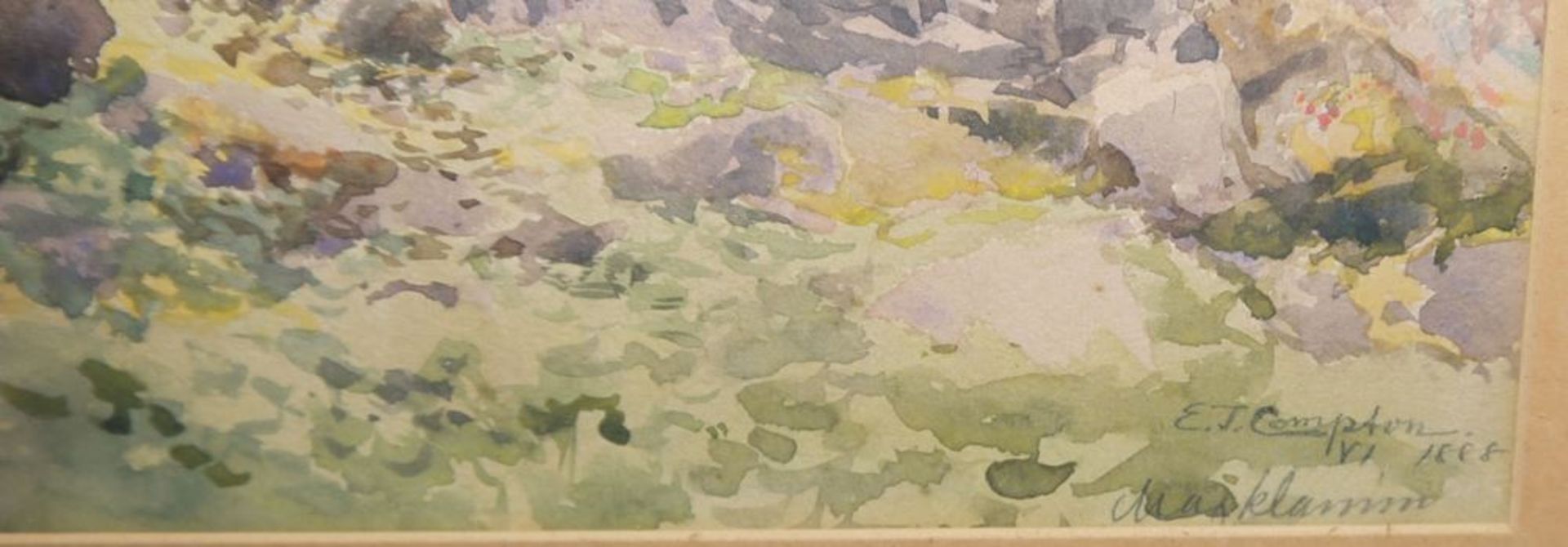 Edward Theodore Compton, "Maikamm" (Maibachkamm), Aquarell von 1888, gerahmt - Image 2 of 2