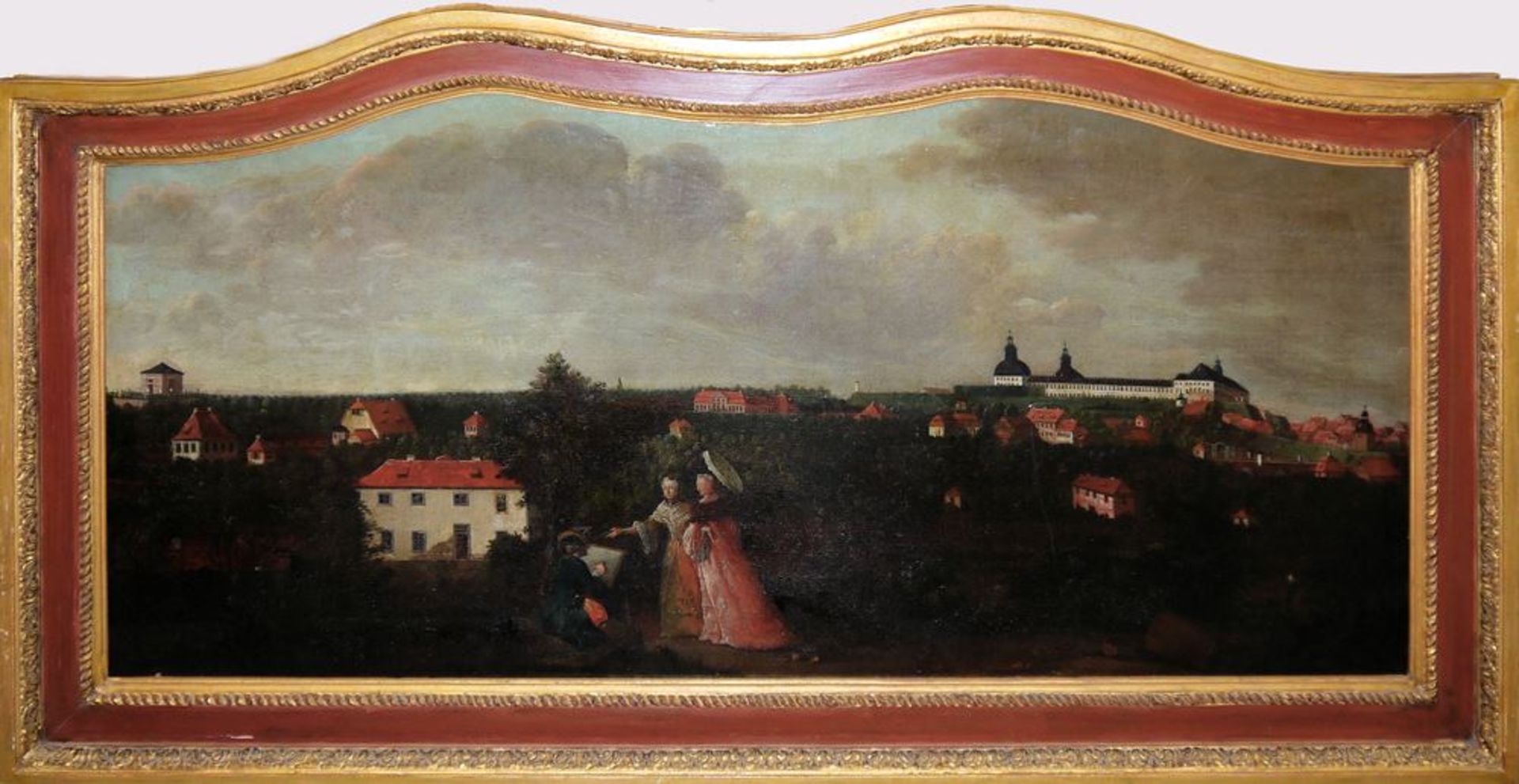 Supraporte mit Goethe und Herzogin Amalia in Gotha, Ölgemälde von Pastor Franz, 1. H. 19. Jh.