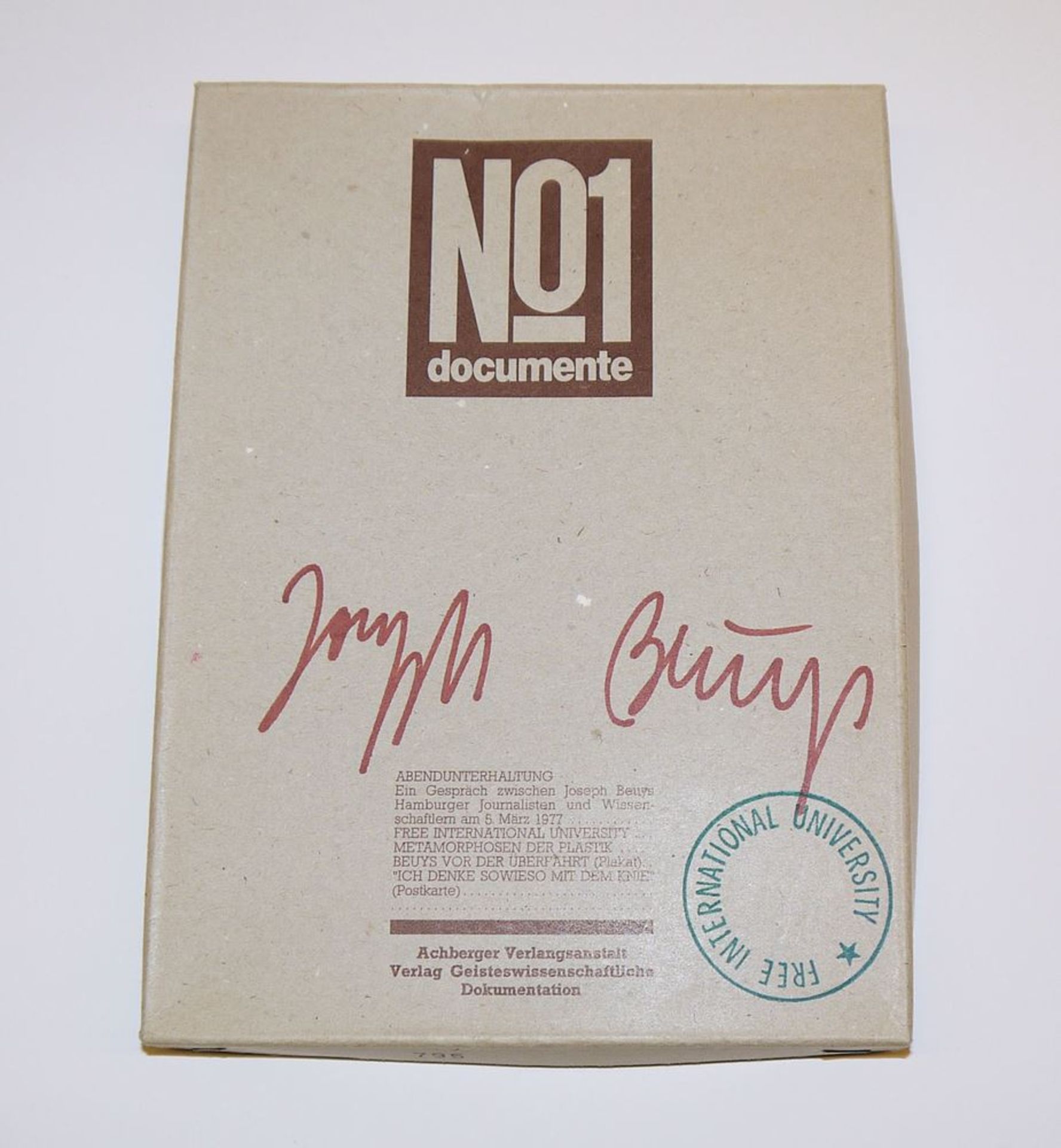 Joseph Beuys, No 1 documente, Multiple in signierter Originalschachtel, 1977