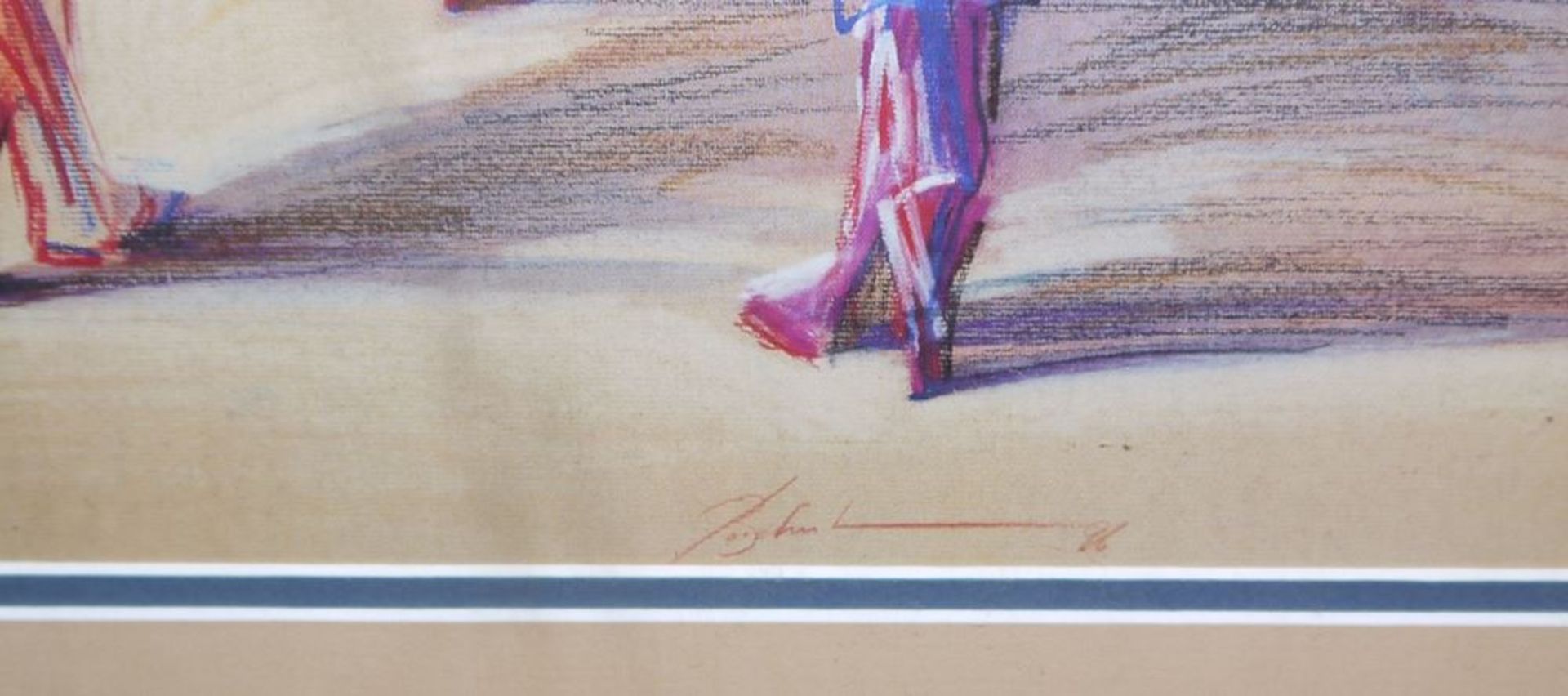 Robert A. Saunders, "On the pink", Ölgemälde & Unleserl., Elegante Paare, Pastell, beide ansprechen - Image 5 of 5