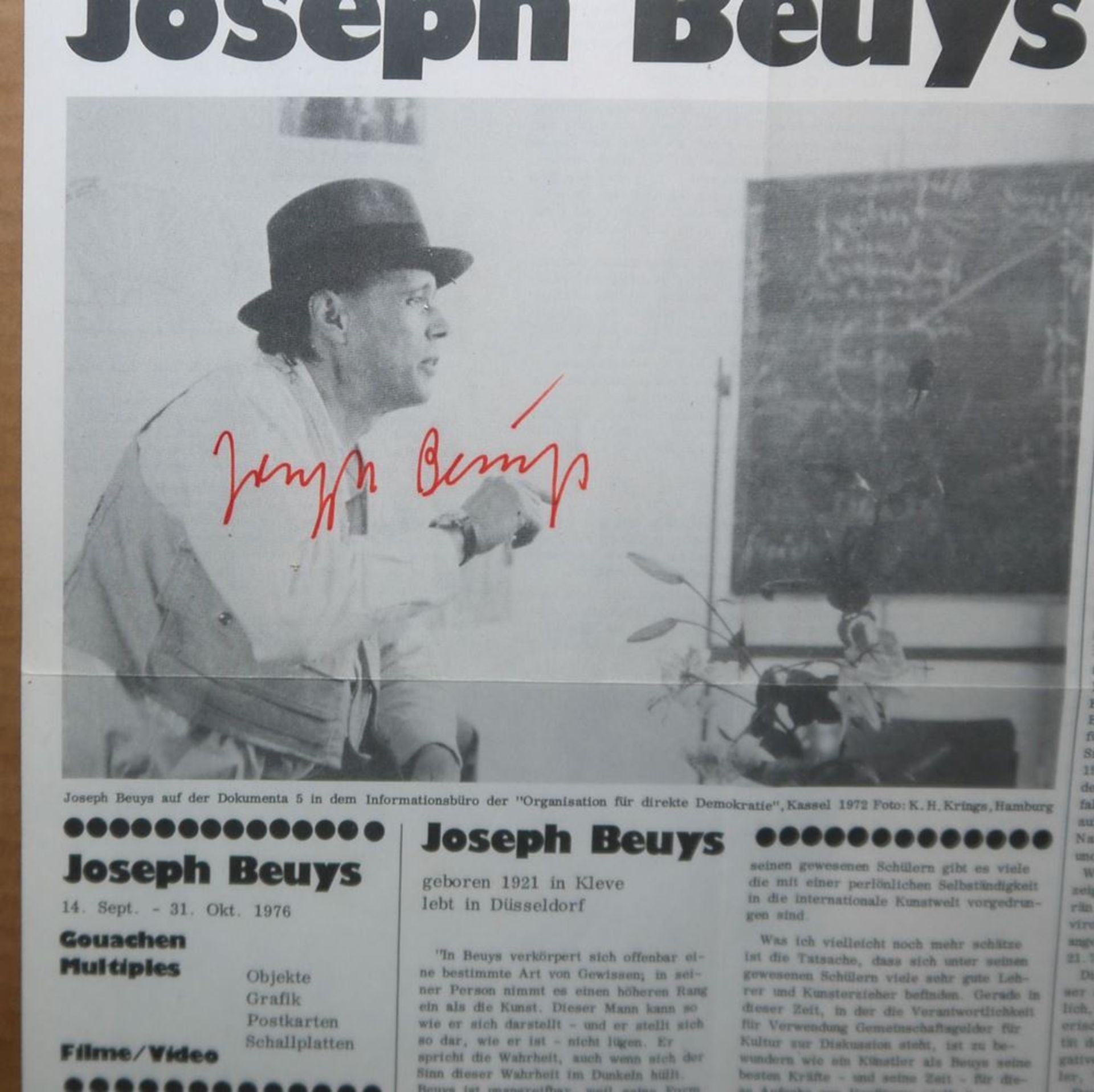 Joseph Beuys, "Painting Box Post", signierte Offsetgraphik, Zürich 1976, gerahmt - Image 2 of 2