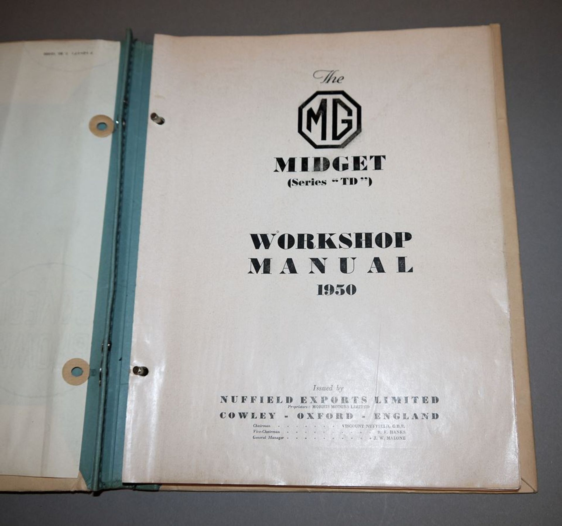 MG Midget TD, Workshop Manual von 1950
