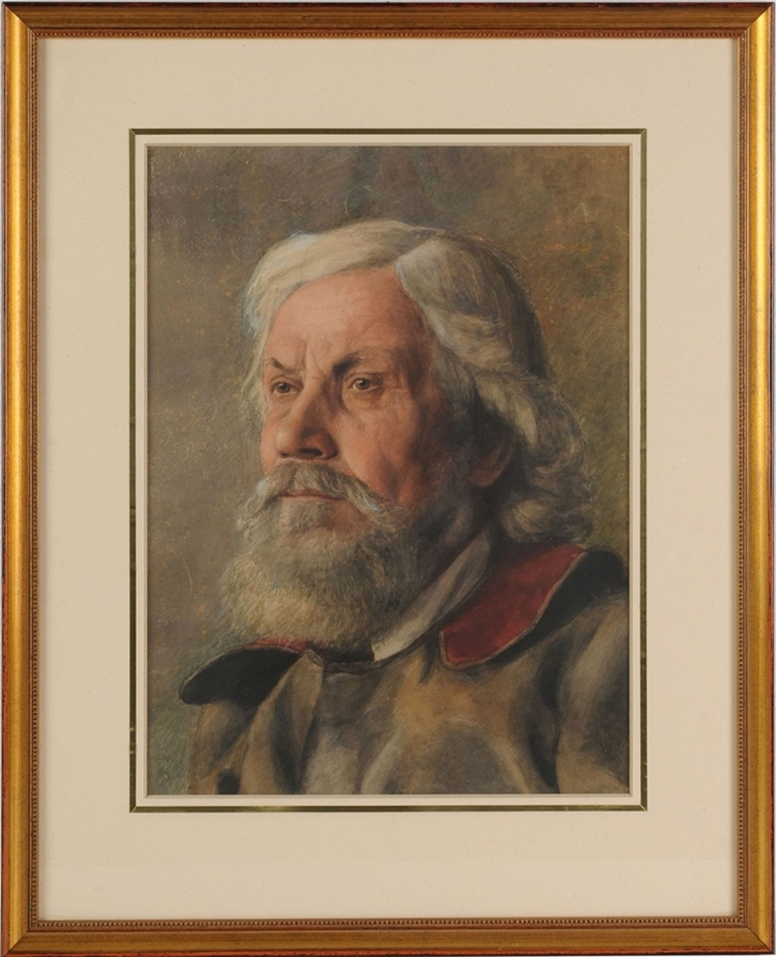 Unbekannt(Wohl deutscher Maler, um 1900) Aquarell/ Papier. Porträt eines bärtigen Mannes. S