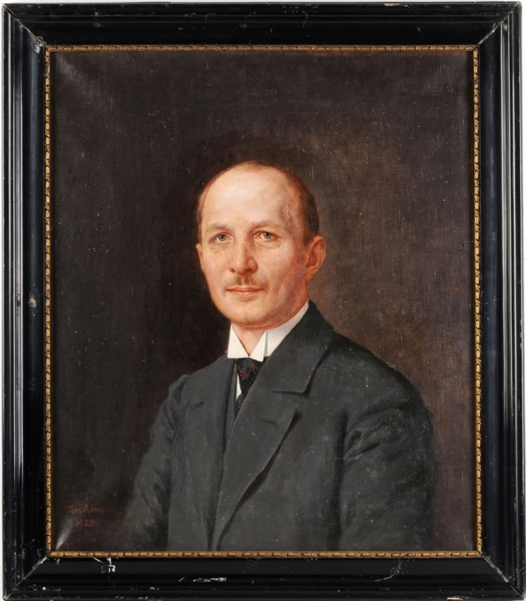 Aron, Toni(1859 Esseg/ Kroatien - 1920 Leipzig) Öl/ Lwd. Herrenporträt. Brustbild, Halbprof