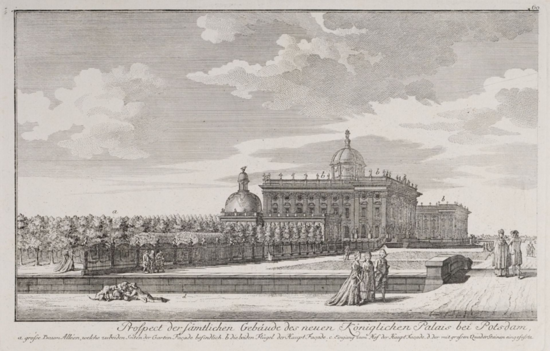 Schleuen, Johann David(Berlin 1711 - 1771) Kupferstich. "Prospect der sämtlichen Gebäude de