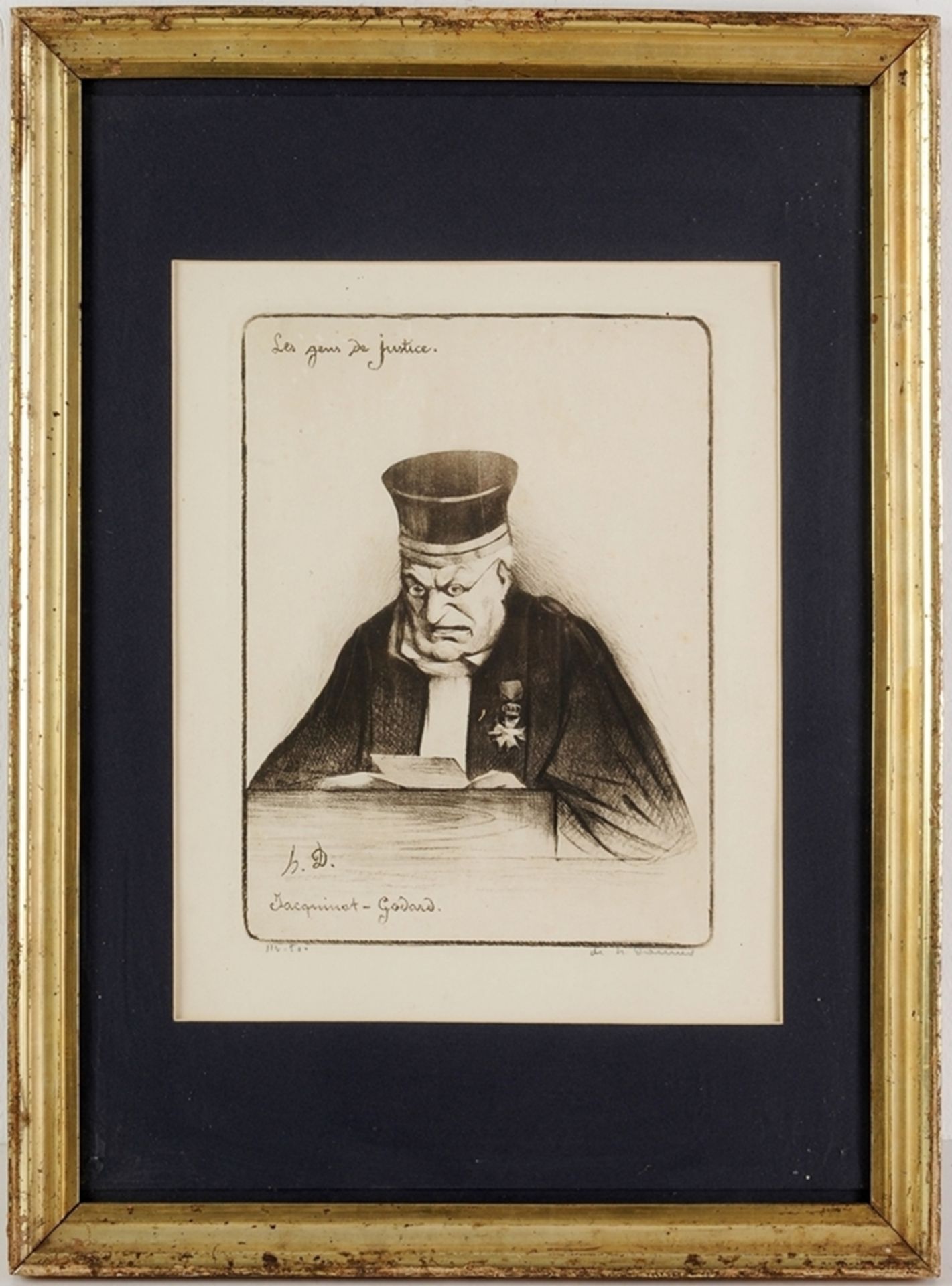 Daumier, Honoré(1808 Marseille - 1879 Valmondois) Lithographie. "Jacquinat-Godard". In der P - Bild 2 aus 2