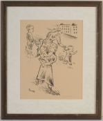 Unold, Max(1885 Memmingen - 1964 München) Lithographie. Kinder auf der Straße. L. u. in der