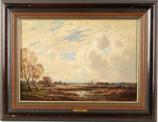 Harris, Edwin(1891 Sussex - 1961 Littlehampton) Öl/ Lwd. Weite Landschaft mit Windmühle in