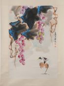 Han, Tianheng(Chinesischer Künstler, geb. 1940) Tusche, Aquarell/ Papier. Hängerolle. Traub