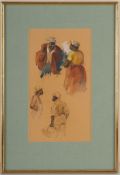 Albrecht, Kurd(Berlin 1884 - 1964) Kohle, Aquarell/ Papier. Studien von Afrikanern. Rahmen ve