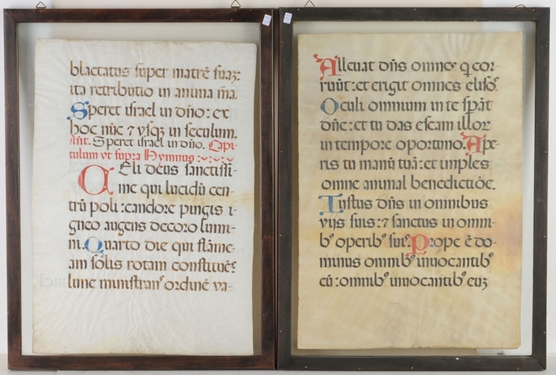Paar AntiphonarblätterTusche/Pergament. Mittelalterliche Manuskriptseiten, zwei Einzelseiten - Bild 2 aus 2