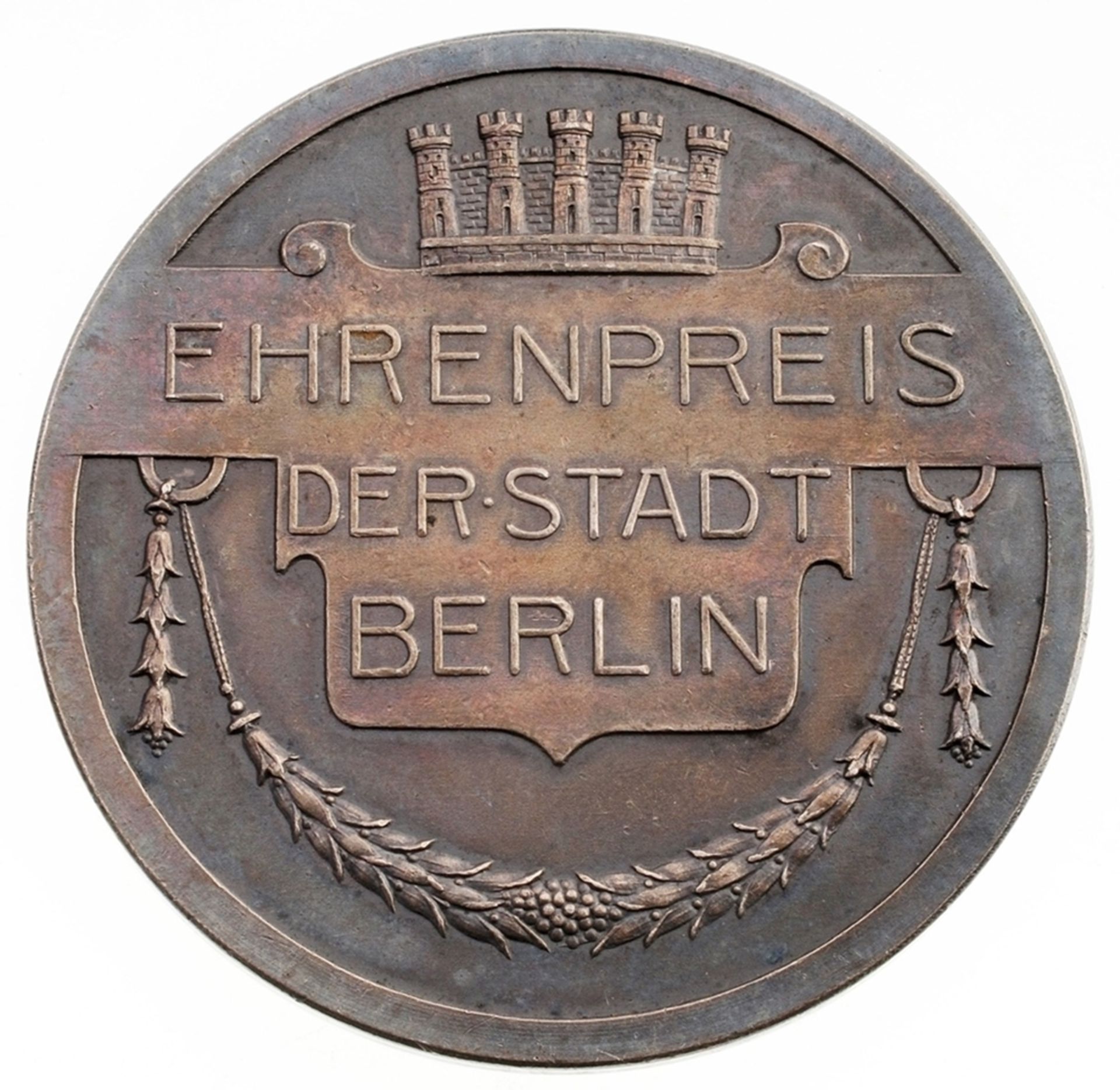 Medaille BerlinSilber, patiniert. Ehrenpreis der Stadt Berlin anlässlich der Fachausstellung - Image 2 of 3