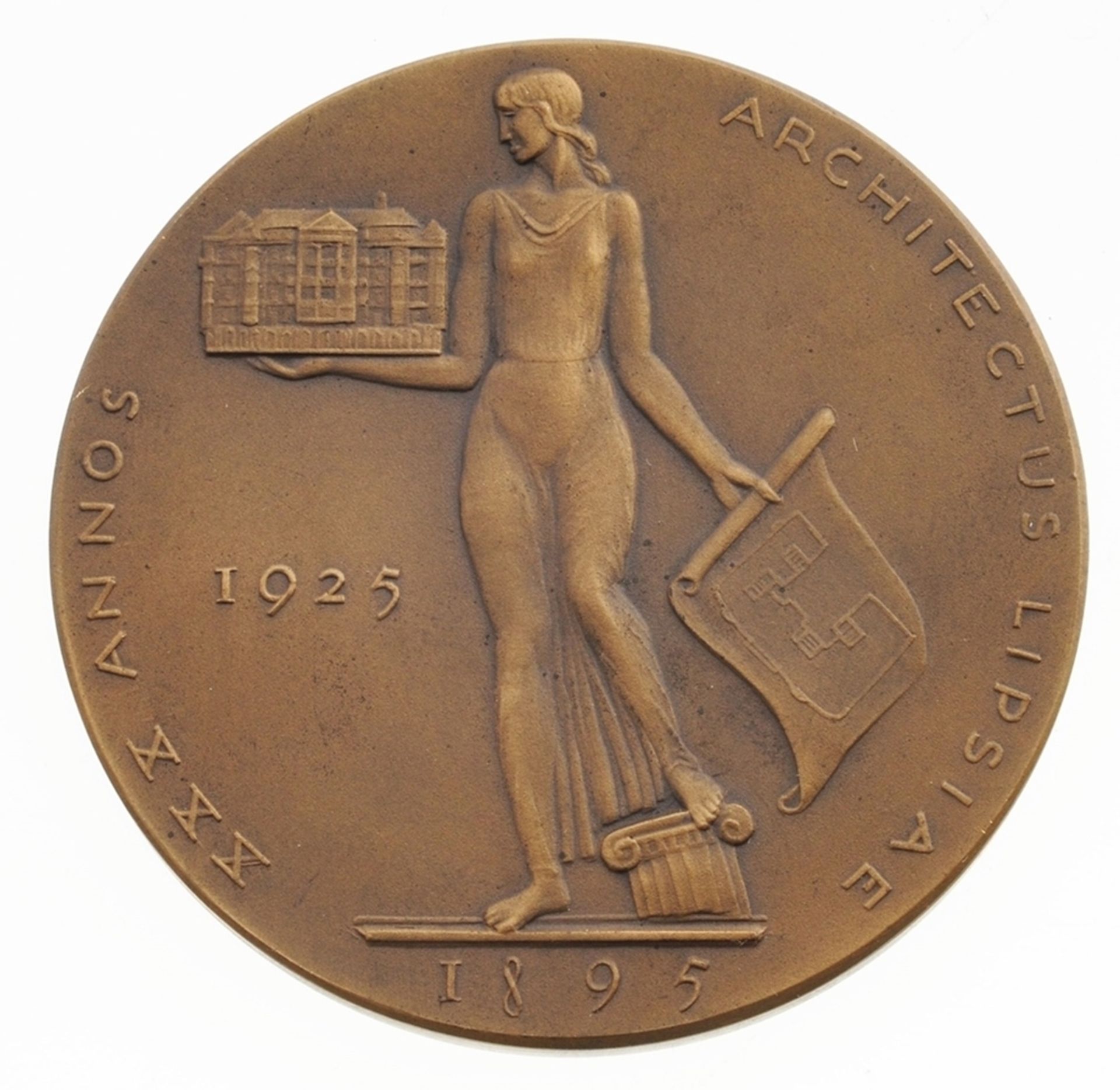 Eyermann, Bruno(1888 Leipzig - 1961 Hanau) Bronze, patiniert. Medaille zum 30-jähriges Beruf