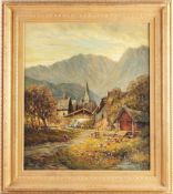 Schmid, J.(Deutscher Maler, 20. Jh.) Öl/ Lwd. "Herbst in den Bergen", Alpenlandschaft mit Be