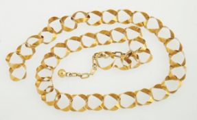 Collier "Hobelspankette"333er GG. Form in Anlehnung an historische Ketten d. 16. Jh. Hakensch