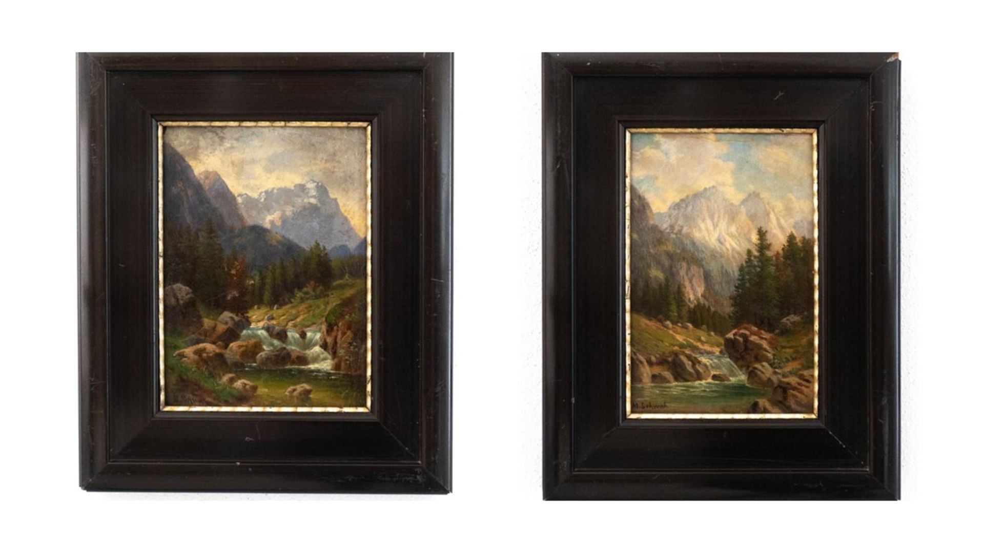Paar Landschaftsgemälde M.Schwab
