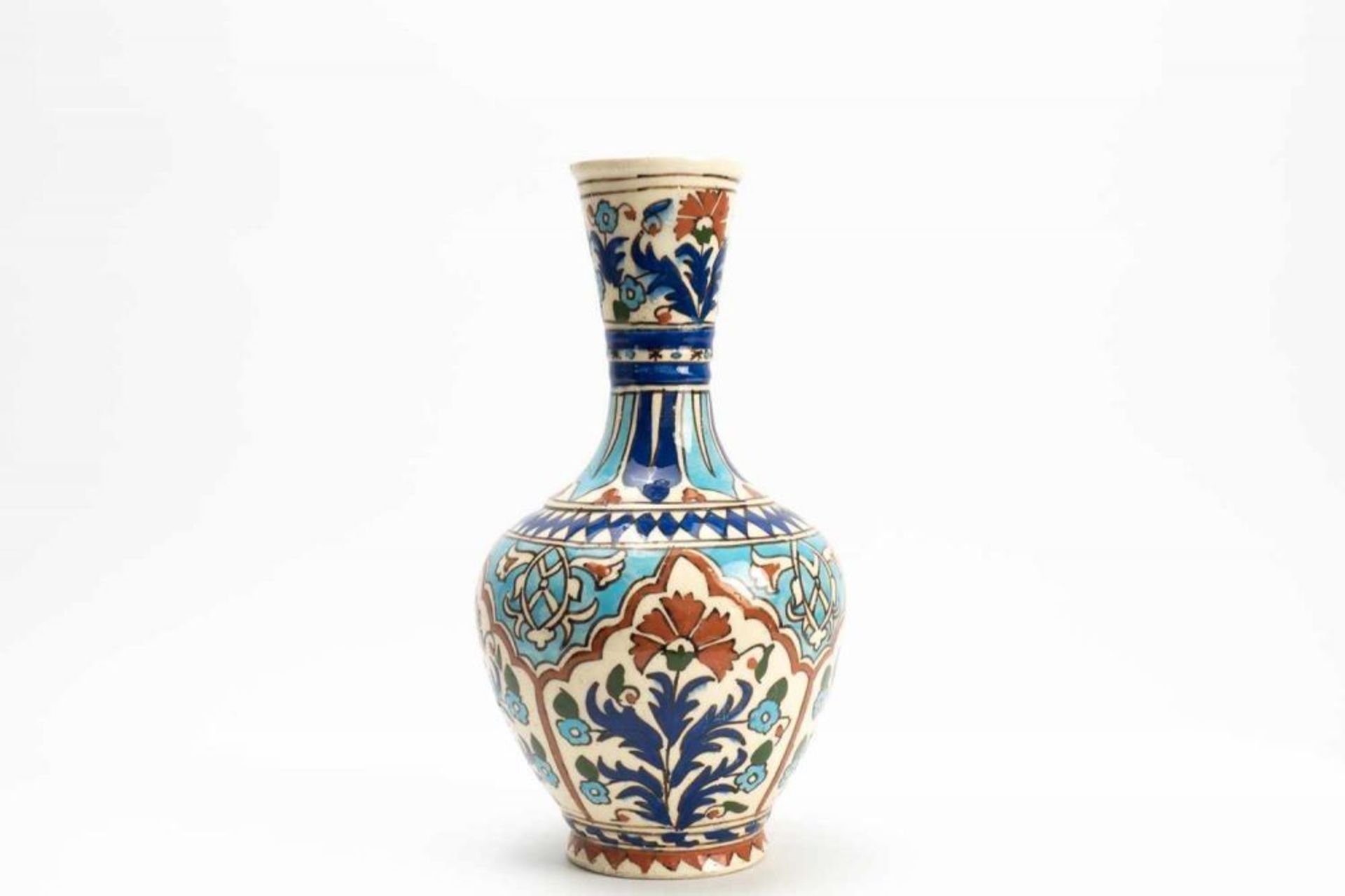 Türkische Keramikvase Iznik, wohl 19. Jh. - Image 3 of 5