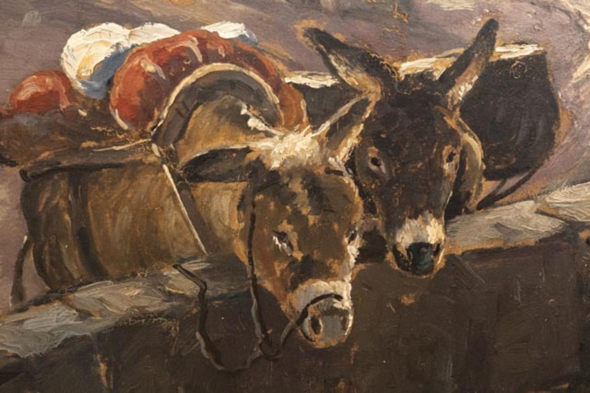 Gemälde "Paar Esel in den Tiroler Bergen" - Bild 2 aus 4