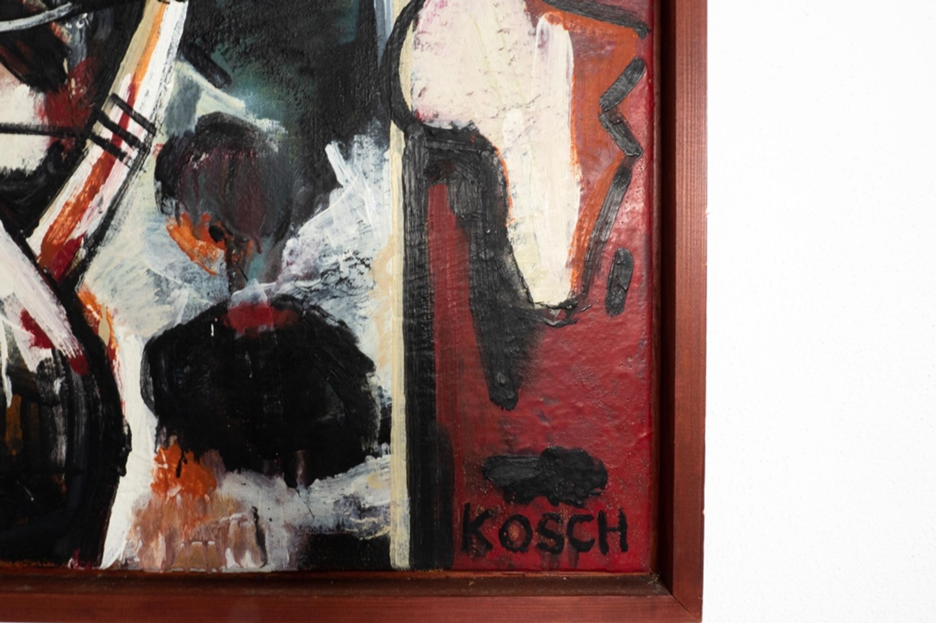 Abstraktes Gemälde bez. Afrika, sign. Kosch - Image 2 of 3