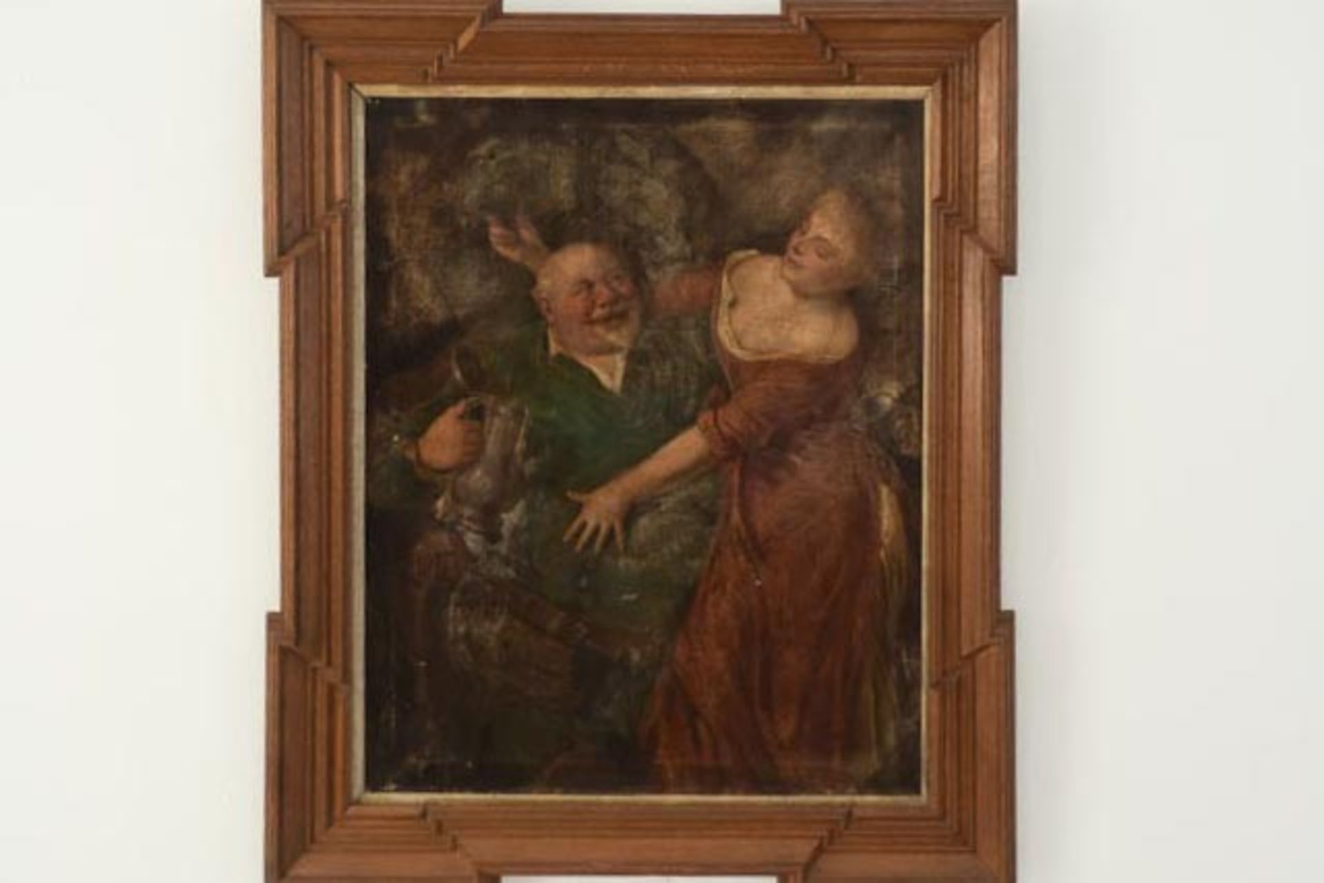 Gemälde "Der Biertrinker" mit junger Dame
