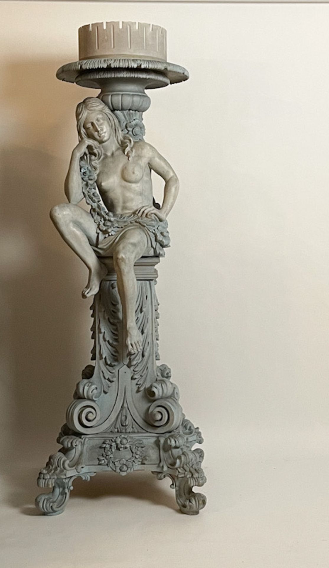 Paar monumentale geschnitzte Figuren Jardinieren - Image 6 of 10