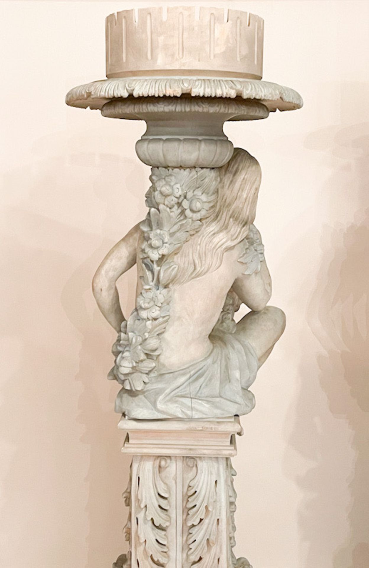 Paar monumentale geschnitzte Figuren Jardinieren - Image 9 of 10
