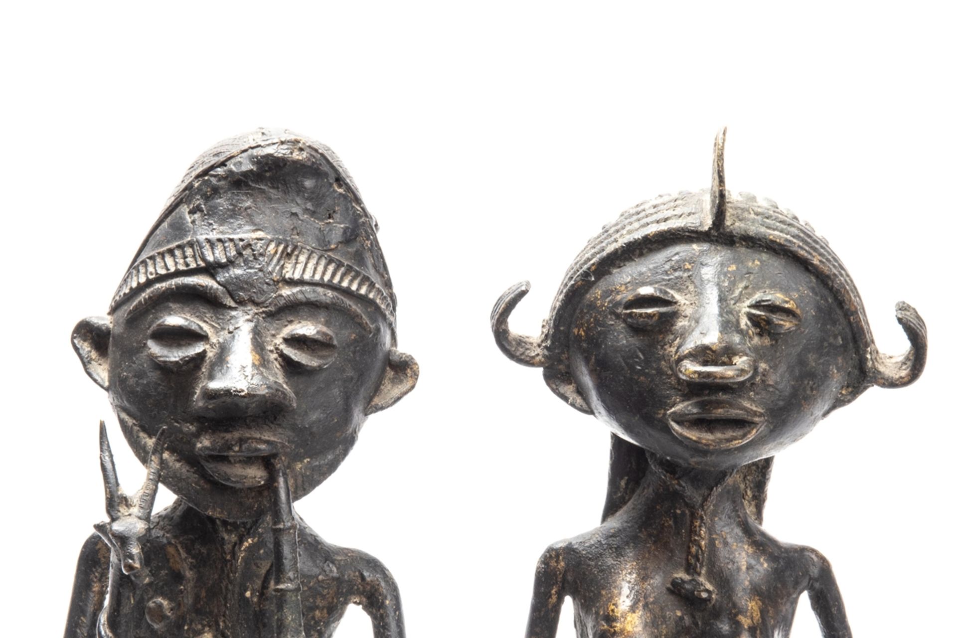 Paar afrikanische Bronzeskulpturen - Bild 8 aus 10